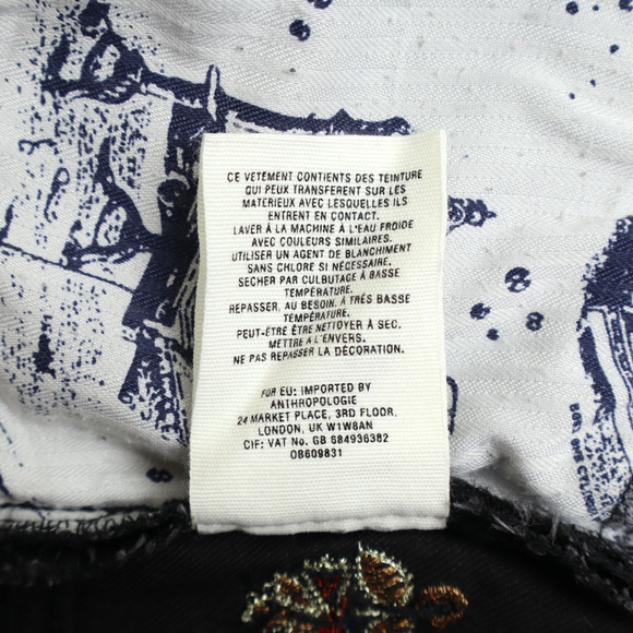 Anthropologie Pilcro Letter Press Black Embellished Jewels Jeans Sz 28 - Picture 8 of 12